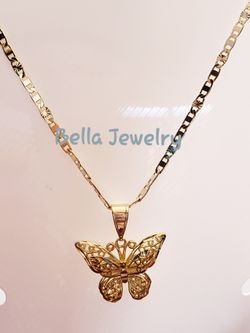 Gold Plated Butterfly Necklace