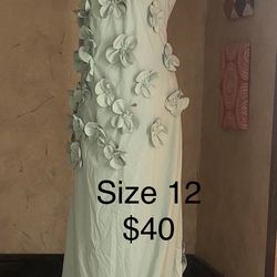 Mint green long dress