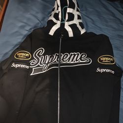 Supreme Vanson Spider Web Zip Up Hoodie Sweater