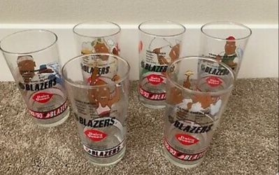 1/5 Portland TrailBlazers Dairy Queen 6 Glasses 92-93 Kersey Robinson Porter Drexler