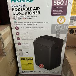 PORTABLE AIR CONDITIONER Hisense 10000 BTU DOE 115-Volt Vented Large Room Smart Portable Air Conditioner with Heater, Remote Included Model #AP1022HW1
