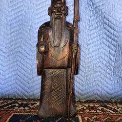 Carved Wood Chinese Deity