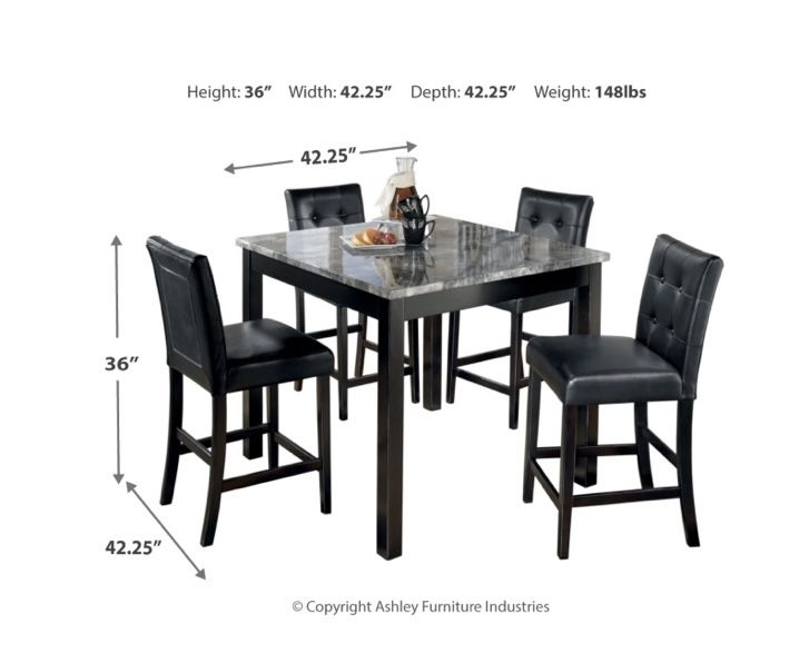 Counter Height Dining Table with 4 Chairs