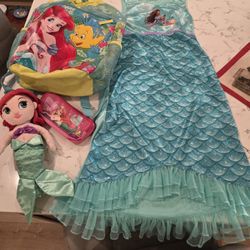 Disney Little Mermaid Brand New Bag Soft Push Character Pencil Case And Nightwear See Description