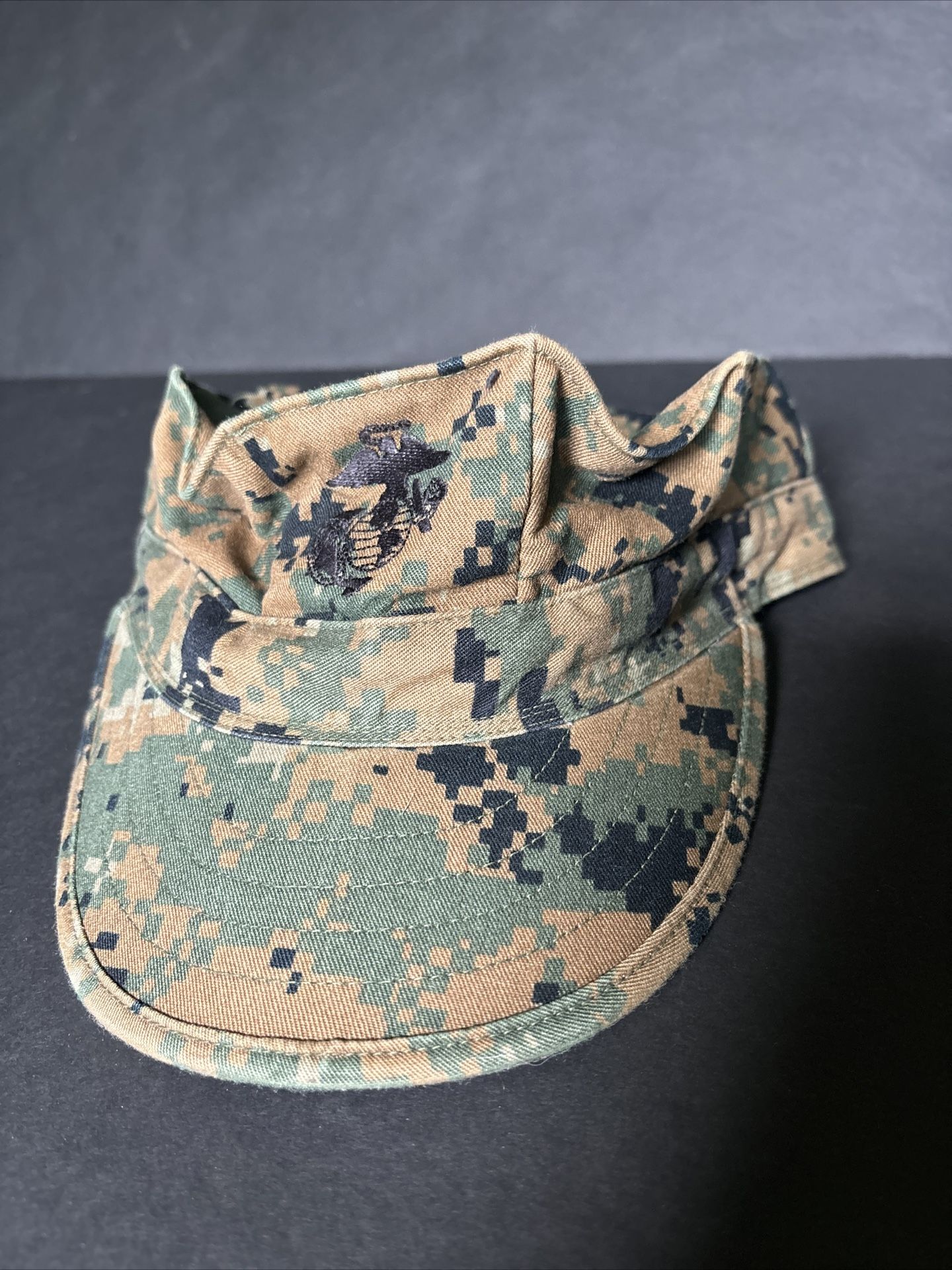 USMC 8-Point Woodland Marpat Camo Utility Cover Hat Size Medium