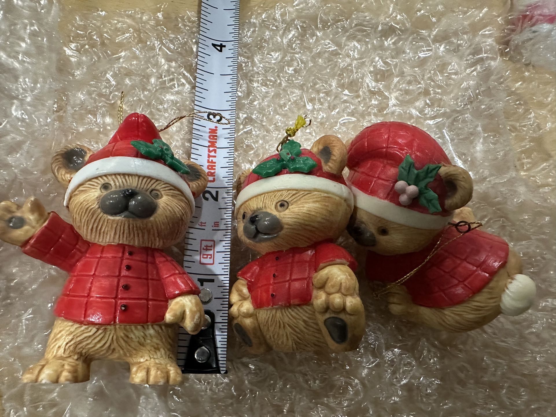 Mistle toe magic teddy bear Christmas ornaments