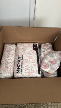 Honest diapers size 2; 31 count each (4)