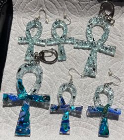 Ankh Earring/ Keychain sets