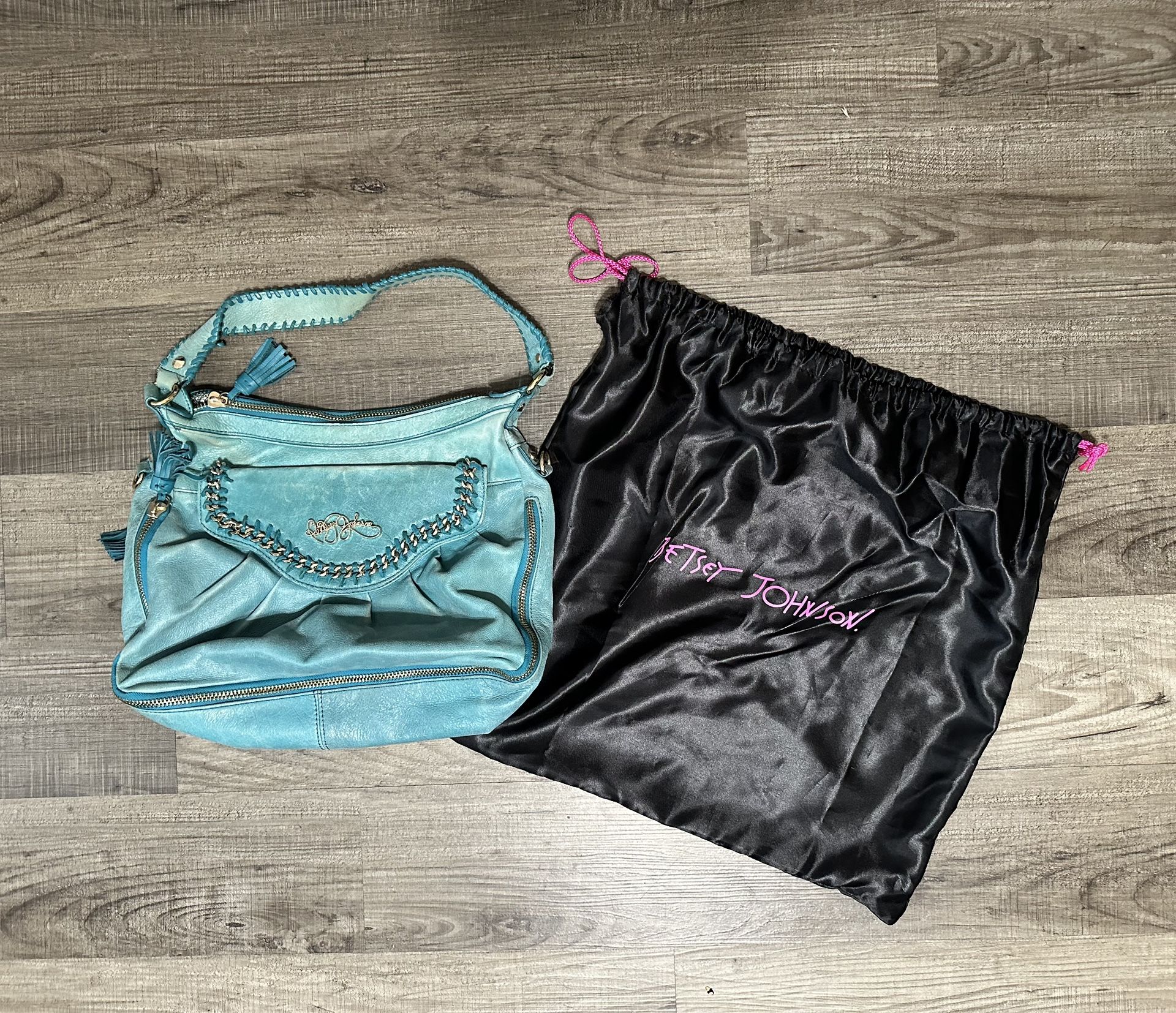 Betsey Johnson Vintage Turquoise Leather Purse