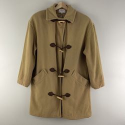 TALBOTS Vintage 90’s Tan Light Brown 100% Camel Hair Wool Toggle Peacoat Jacket