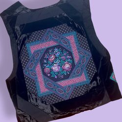 Vintage Geometric Patchwork Velvet Vest