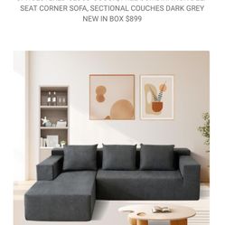 Gray Sectional New In  Box