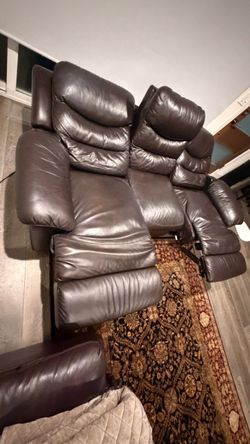 Dark Brown faux Leather Reclining