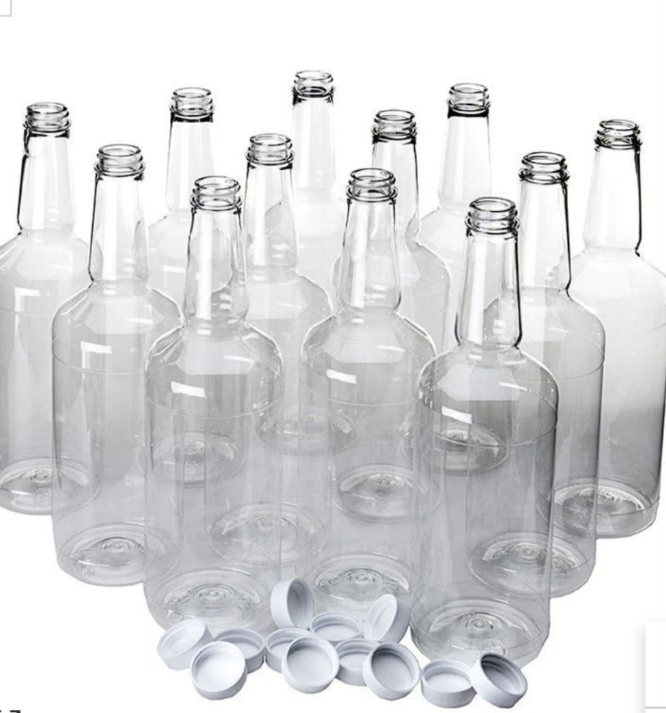 1 Dozen Long Neck 32oz Plastic Bottles With Caps