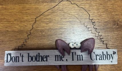Beach Decor Don't Bother me, I'm Crabby Wall Hanging Wall Decor Crab 