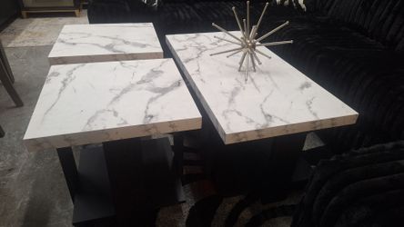 Marble-Top Coffee and End Table Set