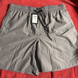 Men’s Grey Windbreaker Shorts M L XL