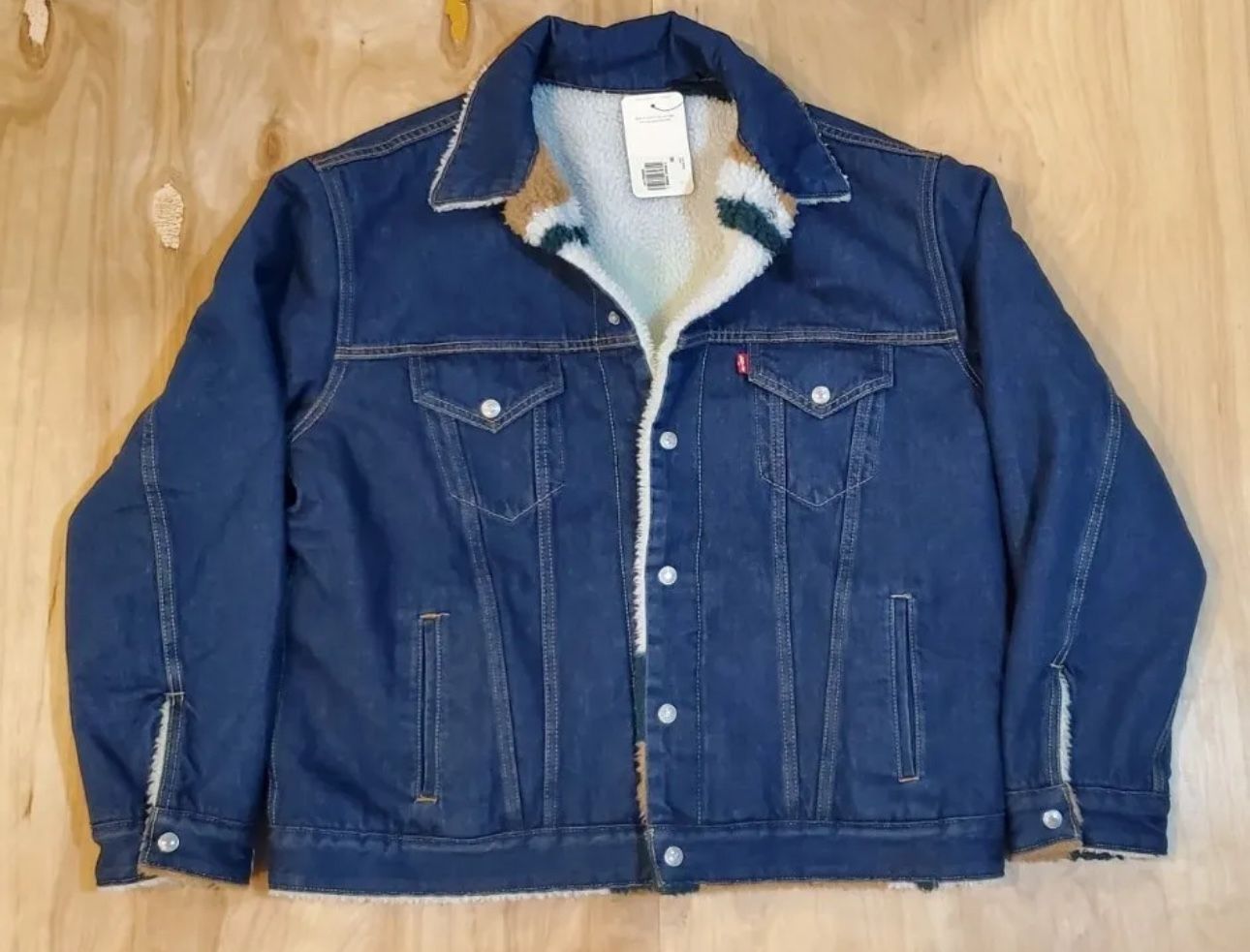 Levi's REVERSIBLE VINTAGE RELAXED FIT SHERPA TRUCKER JACKET SIZE S Retail $168