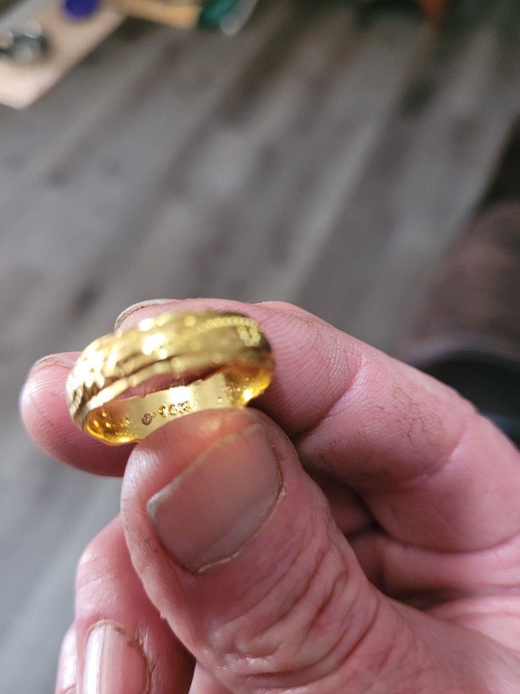 14K GOLD RING With Gold Or Silver Bar Gold Bullion 1oz Silver Bar 1oz