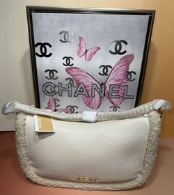 Michael Kors Sherpa & Leather Top Handle & Crossbody purse.