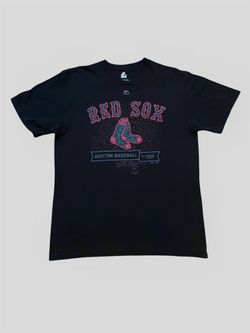 Boston Red Sox black and red vintage majestic baseball T shirt size XL