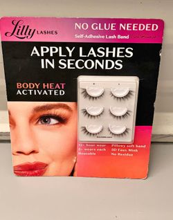 Lilly Lashes Self-Adhesive False Eyelashes 3-Pair Pack Rule Breaker - Brand New