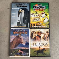 Family DVD Lot 4 Pack - Dinosaur Flicka March of the Penguins