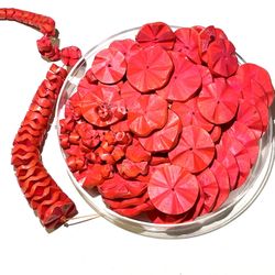 💕2 for $30!!!🌷 Magenta Wavy Wooden Beads
