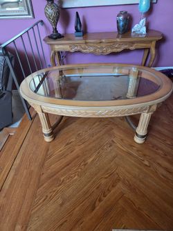 Glass top coffee table