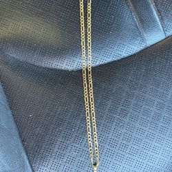 20 Inch 10k Real Gold Figaro Chain With 14k San Judas Pendant 