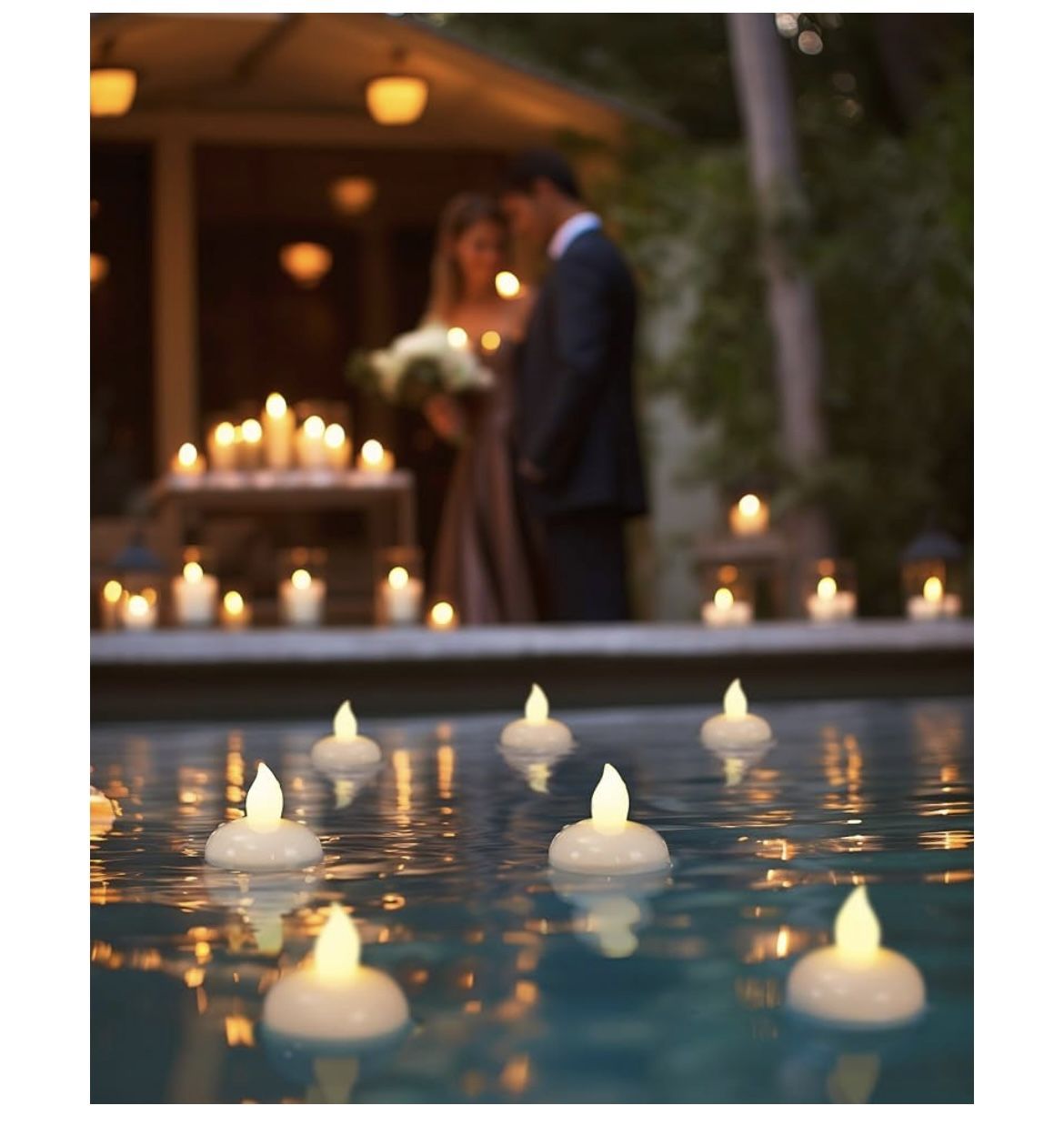 Homemory 48 Pack Waterproof Flameless Floating Tealights, Battery Flickering LED Tea Lights Candles