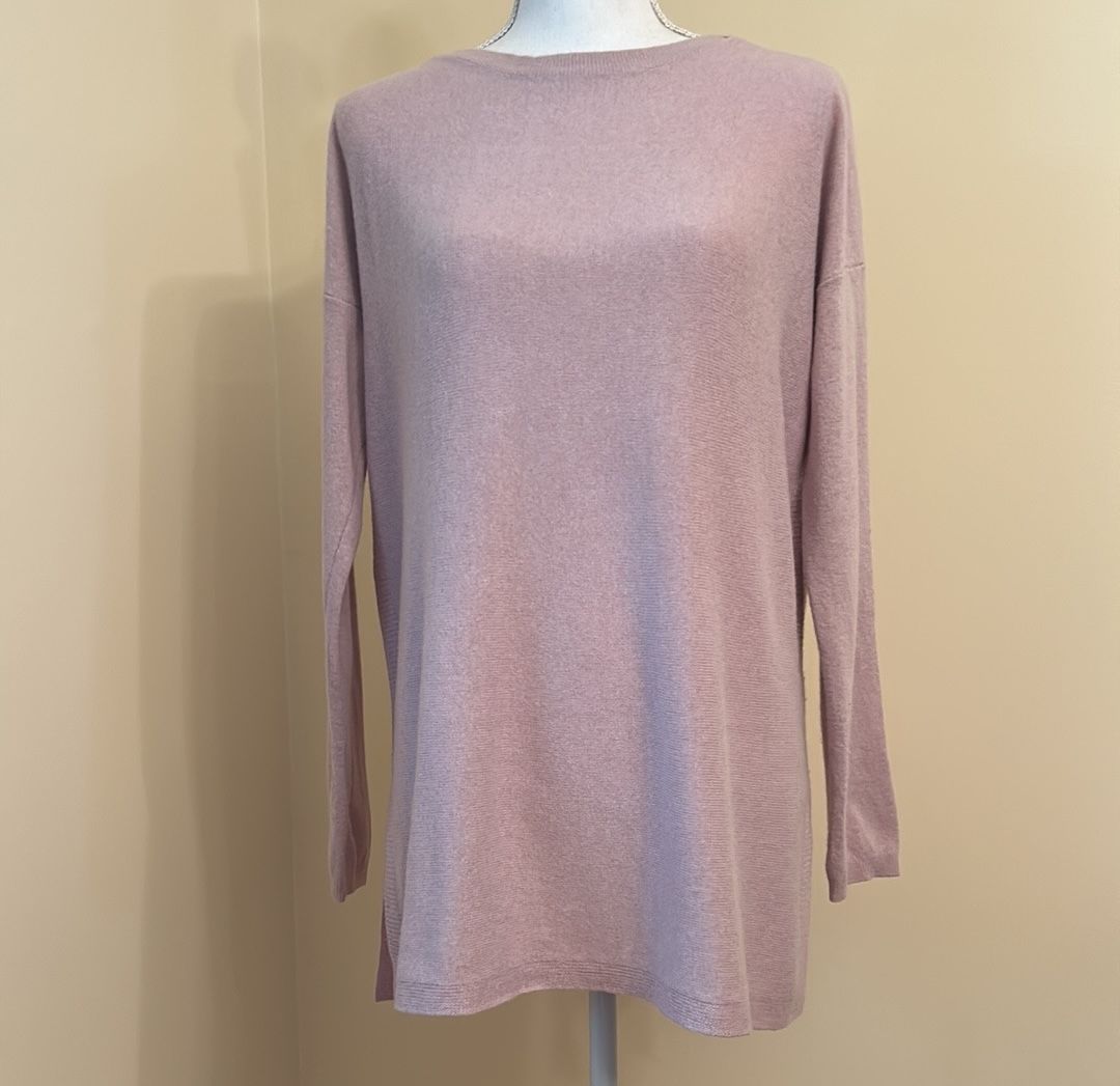 Benedetta B Pullover Sweater Long Sleeve; Pale Lavender; Size L; Made in Italy