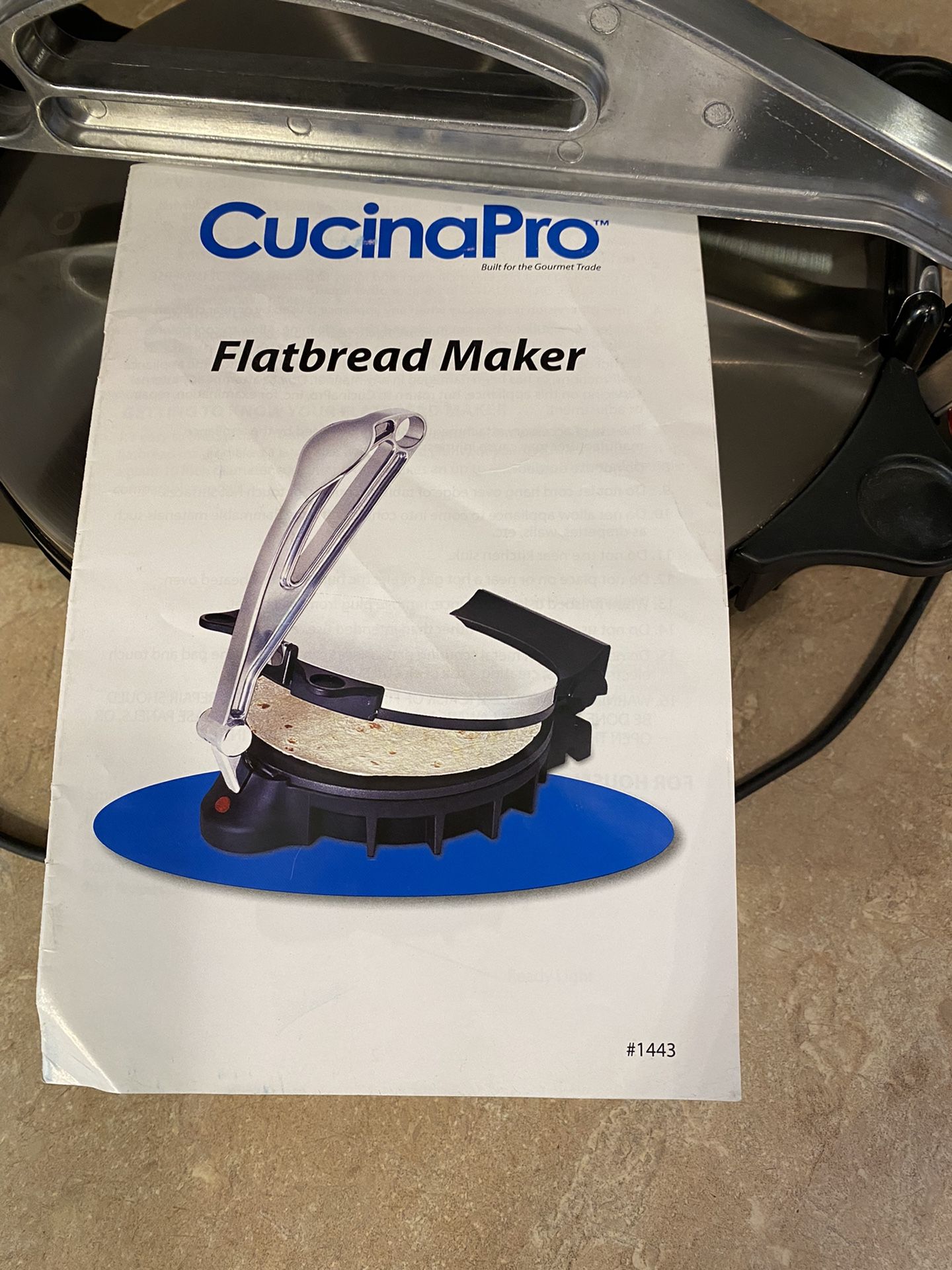CucinaPro Tortilla , Flat Bread Maker , Pita Bread Maker