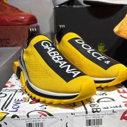 Dolce And Gabbana Sorrento Melt Yellow Sneakers 