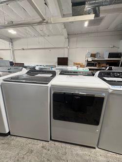 Whirlpool Gas Dryer and Topload Washer