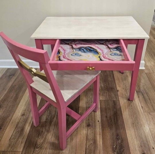 Pink Desk With Matching Chair