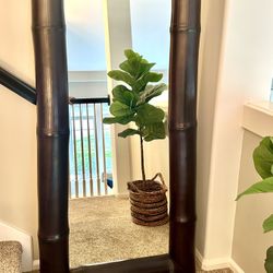 Unique Oversized Wooden Bamboo Full Length Mirror