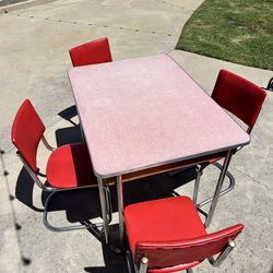 Retro vintage dining table and chairs