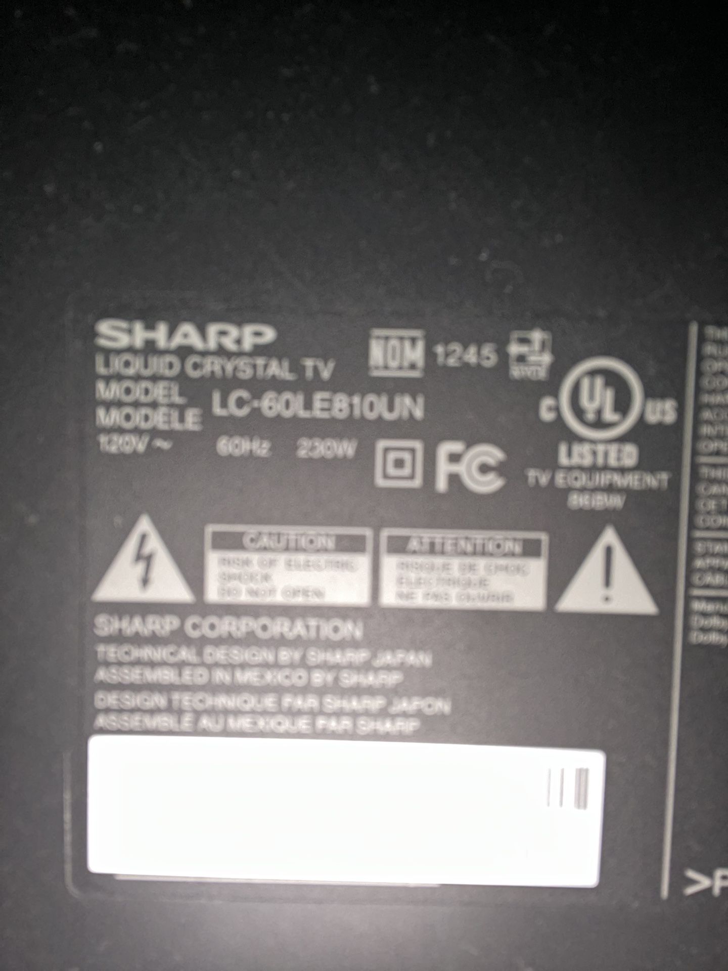 Sharp Aquos Quattron TV 60” for Sale in Henderson, NV OfferUp