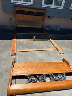Wooden queen bed