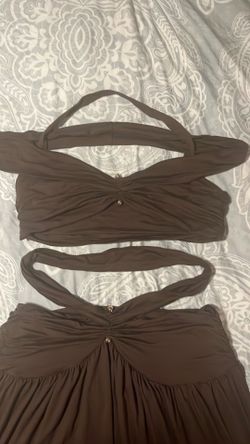 Modeling a Brown Sexy summer dress