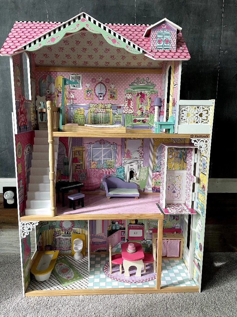 Kids Doll Playhouse w/ Furniture