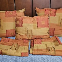 New Accent Pillow Set Just Rocks Orange By Ashley Furniture ( 3 Pillows & 2 Shams )
