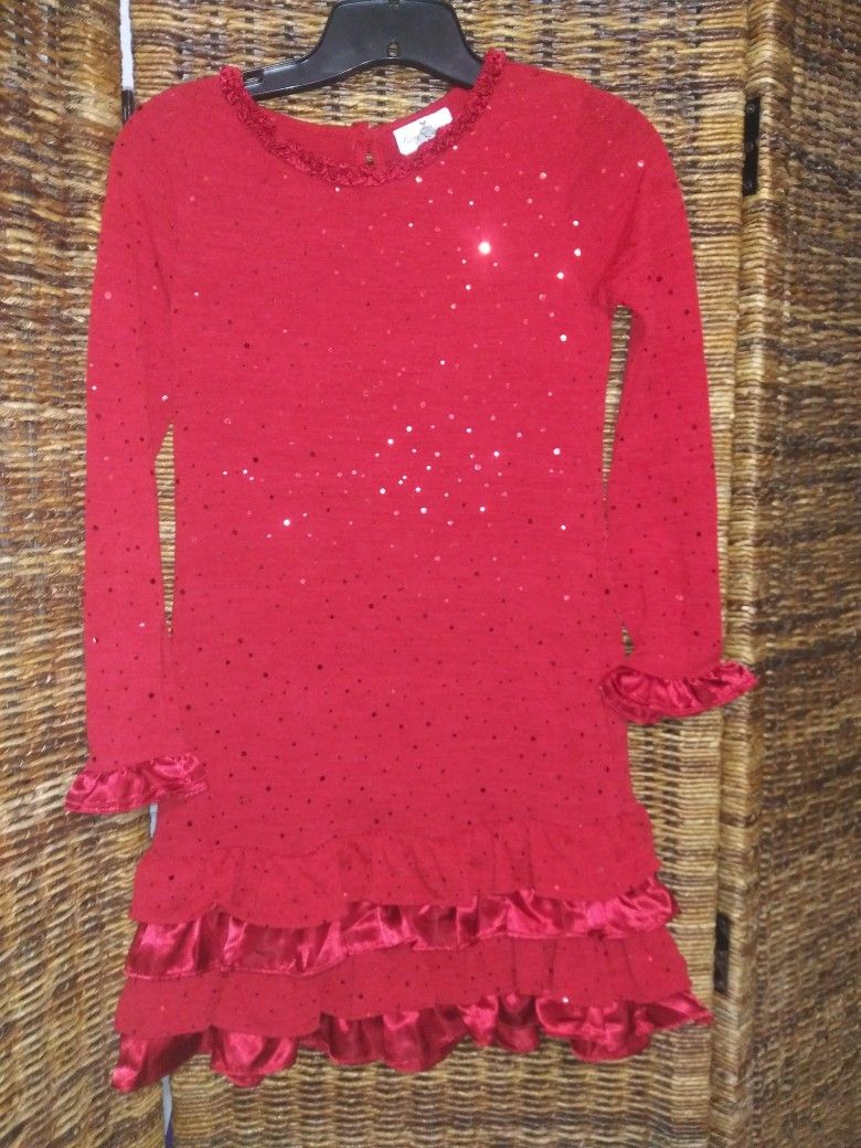 Rare Editions Girl's 12 Red Long Sleeve Sweater Dress Satin Ruffles Sequins
Excellent Condition!!
**Bundle and save with combined shipping**