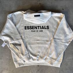🔥 ESSENTIALS FEAR OF GOD LIGHT OATMEAL HOODIE – SIZE M (NEW)