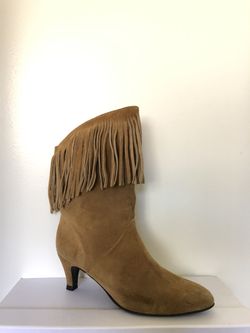 Fringe suede boots