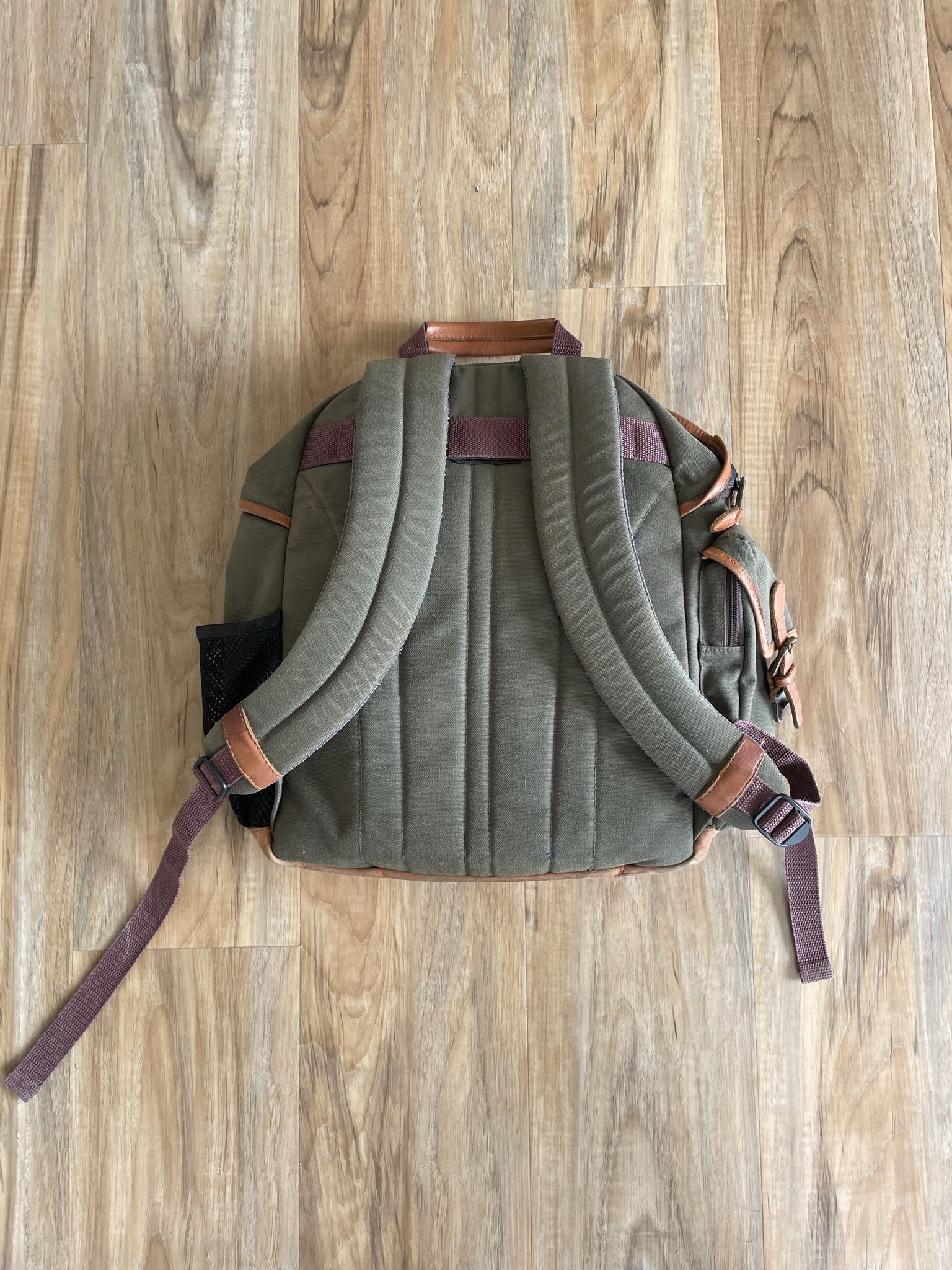 L.L. Bean Forest Green Safari Style Backpack