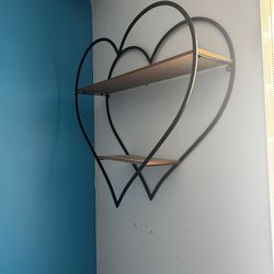 Heart shelf for bedroom - decoration