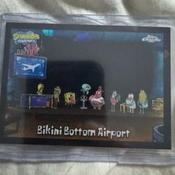 2025 Topps Chrome SpongeBob Sapphire Bikini Bottom Airport Black /10 #149