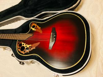 Rare Acoustic Electric Ovation Deluxe Guitar With Original Case